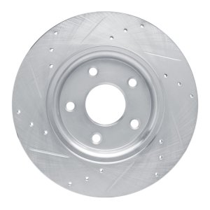 Chrysler Town & Country Brake Rotor (1) - Rear Right - R1 Concepts - Drilled & Slotted - Silver - `12-`20